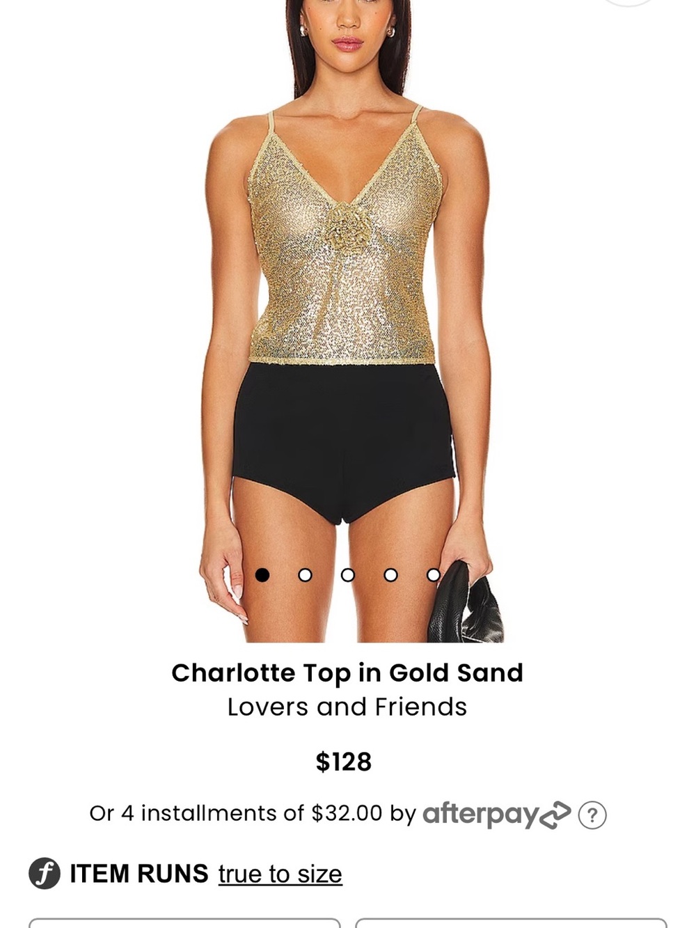 Lovers + Friends Gold Sand Sequin V-Neck Camisole